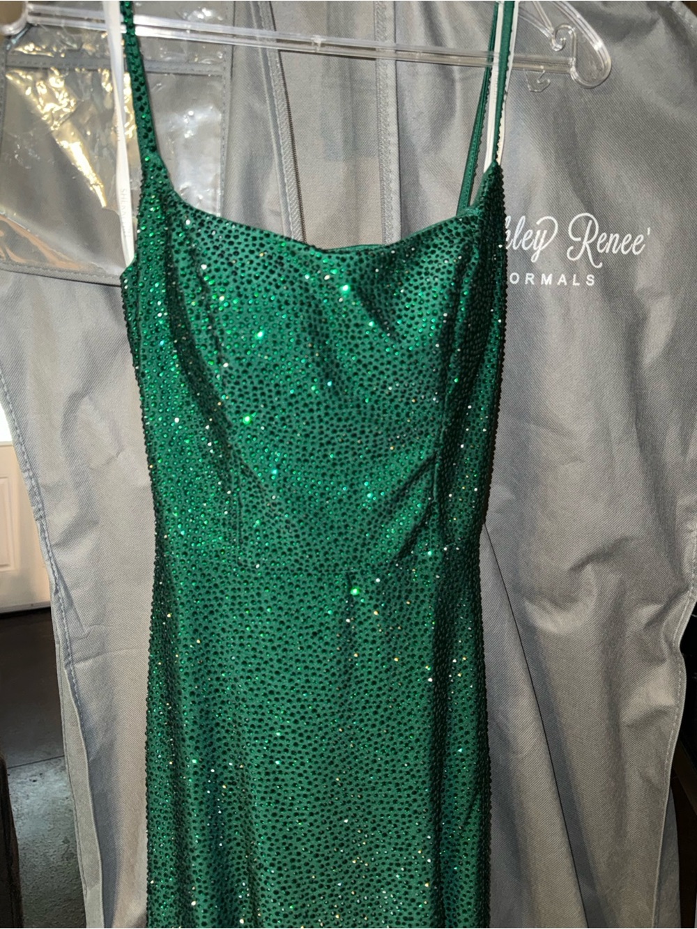 Ashley Renee Green Sequin Slip Dress